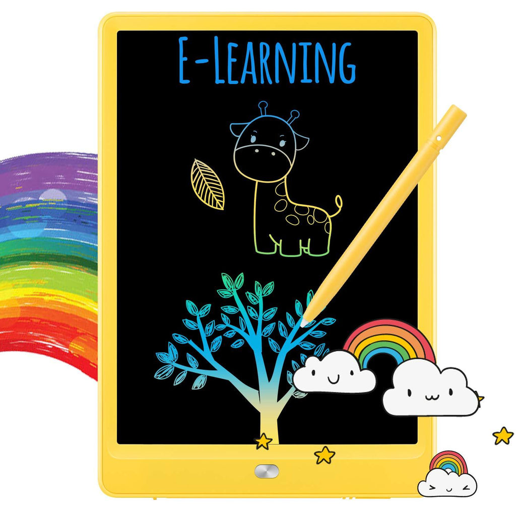  [AUSTRALIA] - TEKFUN LCD Writing Tablet Doodle Board, 10inch Colorful Drawing Tablet Writing Pad, Girls Gifts Toys for 3 4 5 6 7 Year Old Girls Boys (Yellow) Yellow 10in