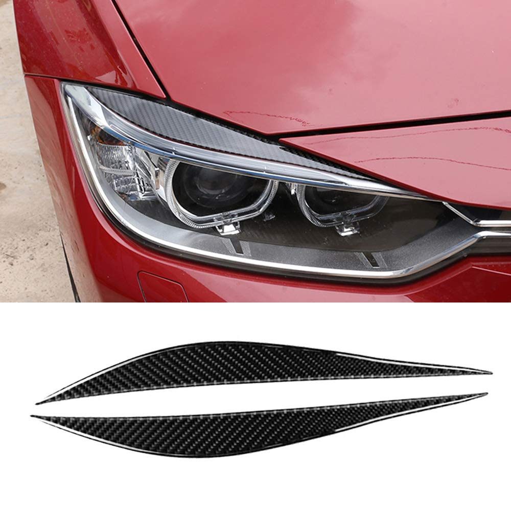 Carbon Fiber Headlight Eyebrows Eye Lid Sticker Genuine for BMW 3 Series F30 2013 2014 2015 2016 2017 Exterior Accessories - LeoForward Australia