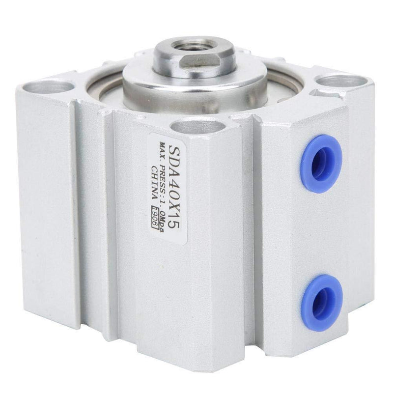 SDA40 Thin Air Cylinder Pneumatic Component Aluminum Alloy Double Action Anti-Collision Pad Pneumatic Components Air Cylinder 10/15/20mm(SDA40X15) - LeoForward Australia