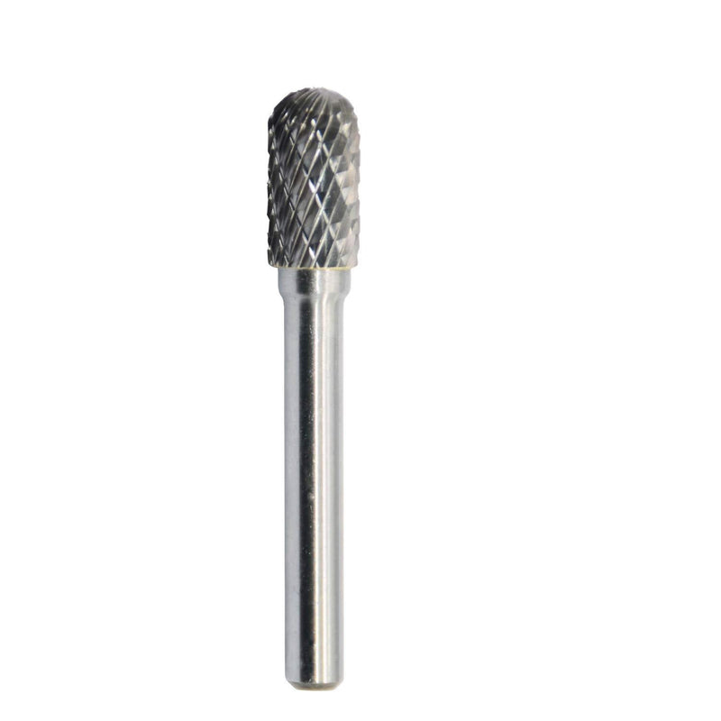 SC-3 Tungsten Carbide Burr Rotary File Cylindrical Ball Nose End Shape Double Cut for Die Grinder Drill Bits 1/4'' Inch Diameter of Shank and 3/8'' Inch Diameter of Cutter 3/4'' Inch Cutter Length - LeoForward Australia