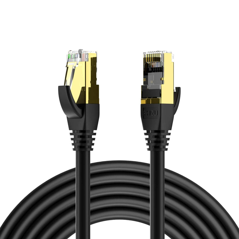  [AUSTRALIA] - Phizli Cat8 ethernet Cable 10ft 2pack, 26AWG Lastest 40Gbps 2000Mhz SFTP Patch Cord, Heavy Duty High Speed Cat8 LAN Network RJ45 Cable-in Wall, Outdoor, Weatherproof Rated for Router, Modem, Gaming