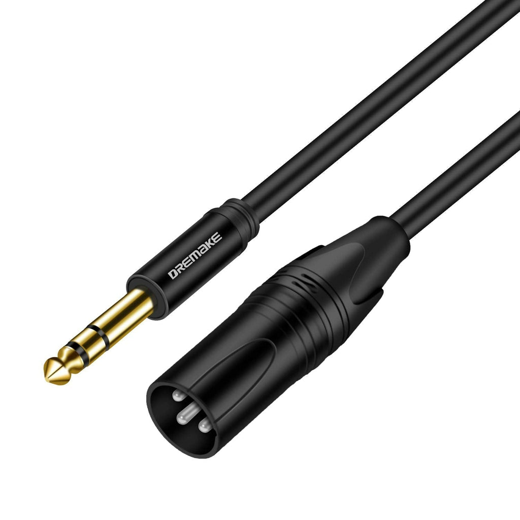  [AUSTRALIA] - DREMAKE 40 Foot TRS Stereo 6.35mm 1/4 Inch to XLR Balanced Mic Cable Male to Male Audio Patch Cord for Speakers, Amplifier 40FT/12M