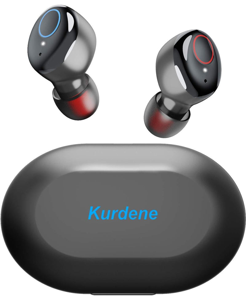  [AUSTRALIA] - Bluetooth Earbuds,kurdene Wireless Earbuds with Charging Case IPX8 Waterproof Bluetooth Headphones Bass Sound Earphones with Mics Touch Control in-Ear Headset for Sports,Home Black