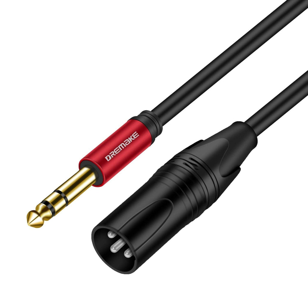  [AUSTRALIA] - DREMAKE 25 Foot TRS Stereo 6.35mm 1/4 Inch to XLR Balanced Mic Cable Male to Male Audio Patch Cord for Speakers, Amplifier 25FT/7.5M