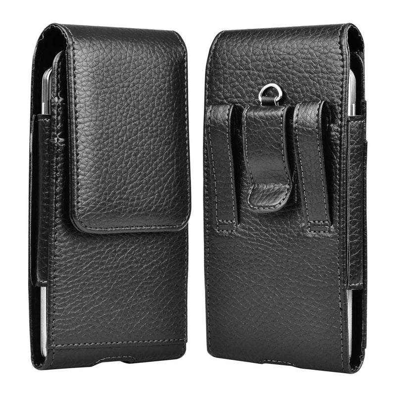  [AUSTRALIA] - Takfox Phone Holster for Samsung Galaxy Note 20 Ultra S20 FE S21+ S10e S9 S8 A02s A12 A32 A51 A71 5G A01 A11 A21 A10e, Note 10 9 8 J7 Leather Cell Phone Belt Clip Holster Carrying Pouch Holder,Black Leather-Black