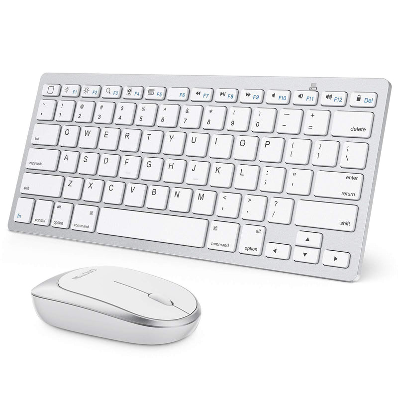  [AUSTRALIA] - OMOTON iPad Keyboard and Mouse Combo, Wireless Bluetooth Keyboard Mouse for iPad Pro 12.9/11, iPad 8th/7th Gen, iPad Air 4, All iPad (iPadOS 13 and Above), and Other Bluetooth Enabled Devices, White