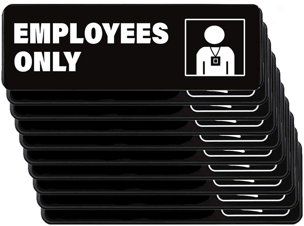  [AUSTRALIA] - Employees Only Sticker for Doors,9x3 Inches Stickers for Market,Restaurants,Salons,Hotels and Motels,Rest Stops,5 Pcs/Pack