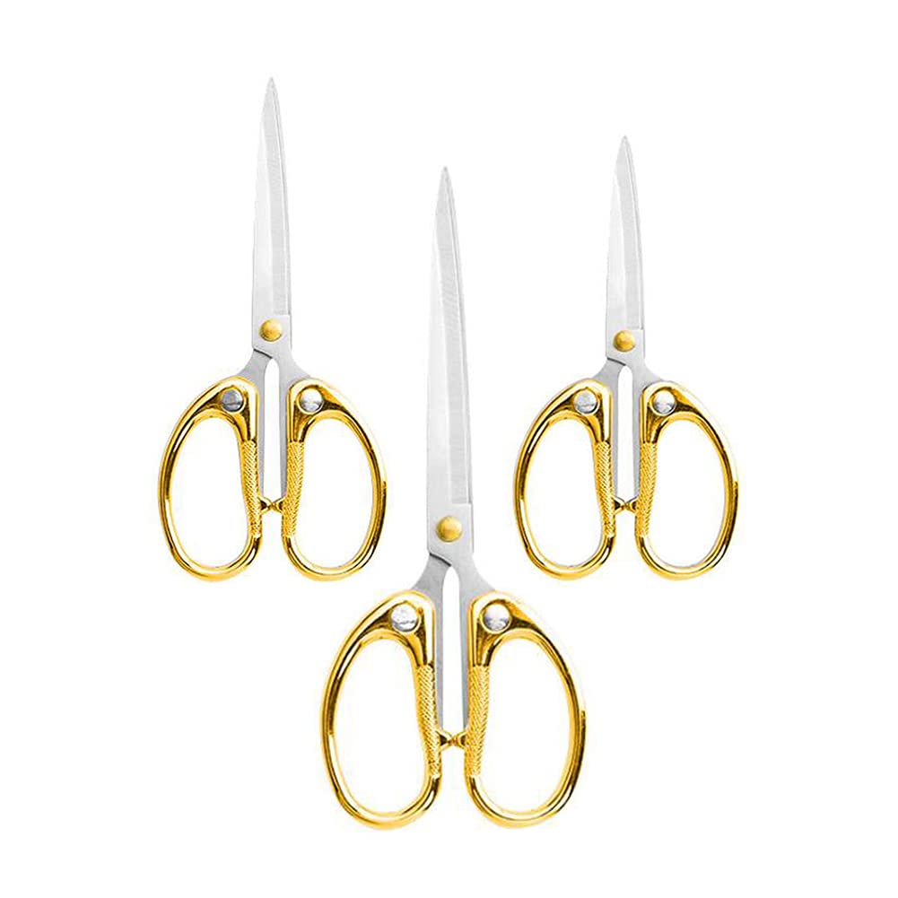  [AUSTRALIA] - Set of 3 Office Small scissors, Stainless Steel Zinc Alloy Paper-cutting Scissors, Children's Hand-made Scissors, Stationery Scissors Kids Scissors Supplies