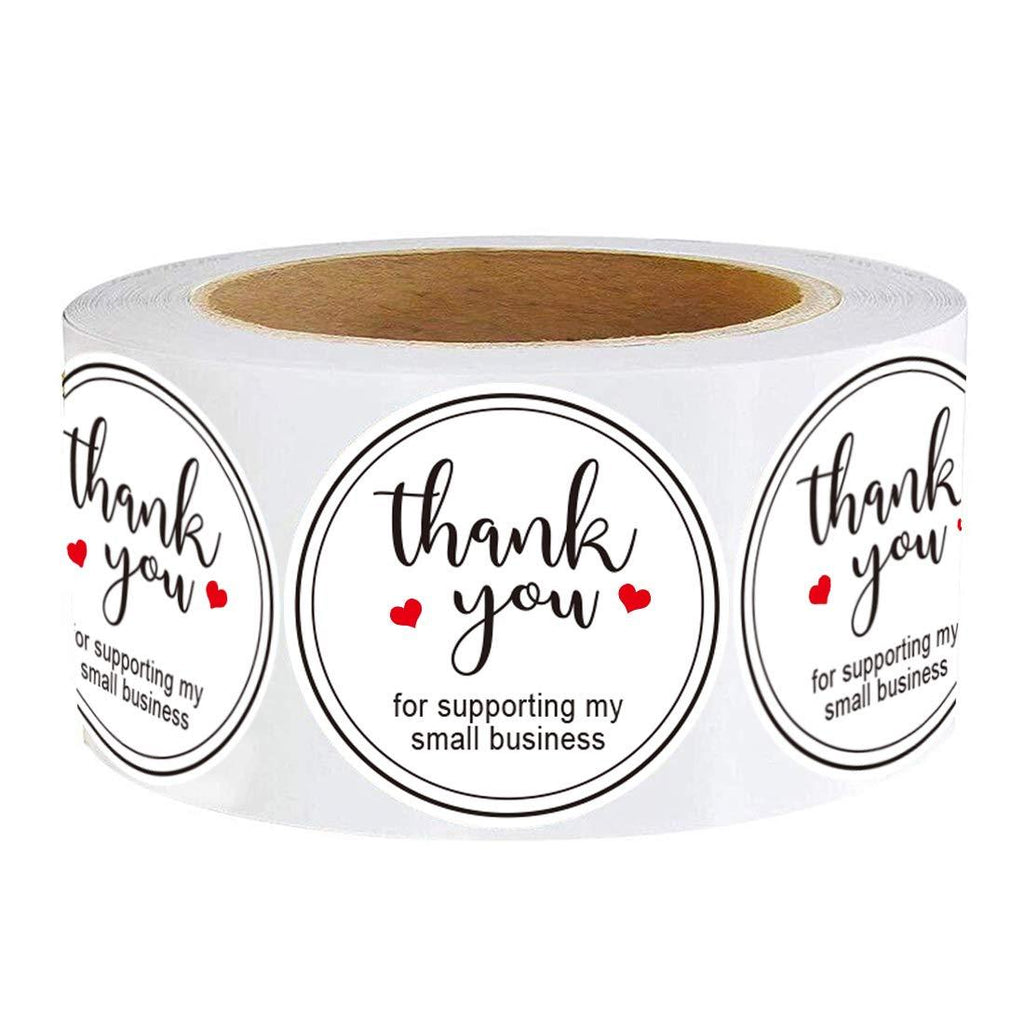 Thank You for Supporting My Small Business Stickers -1.5" Round Thank You Stickers Roll Labels|Used for Business, Kraft Makers,Online Sellers,Boutiques, Small Shops (White) (1.5inch) 1.5inch - LeoForward Australia