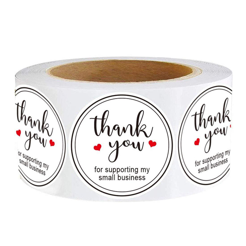 Thank You for Supporting My Small Business Stickers -1.5" Round Thank You Stickers Roll Labels|Used for Business, Kraft Makers,Online Sellers,Boutiques, Small Shops (White) (1.5inch) 1.5inch - LeoForward Australia