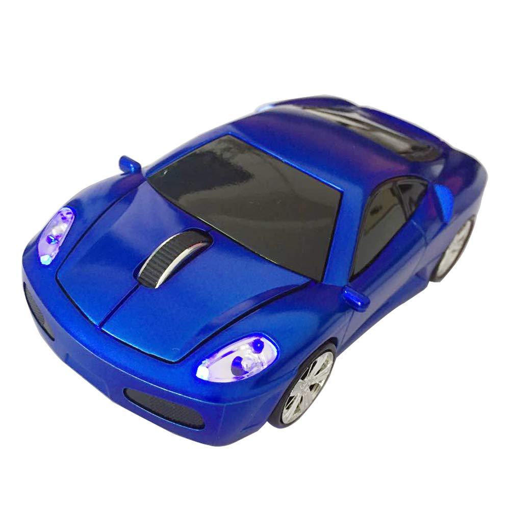 Wireless Car Shape Mouse, 2.4GHz Optical Mouse Cool Sport Car Wireless Mouse, DPI 1600, 3D (Blue) Blue - LeoForward Australia