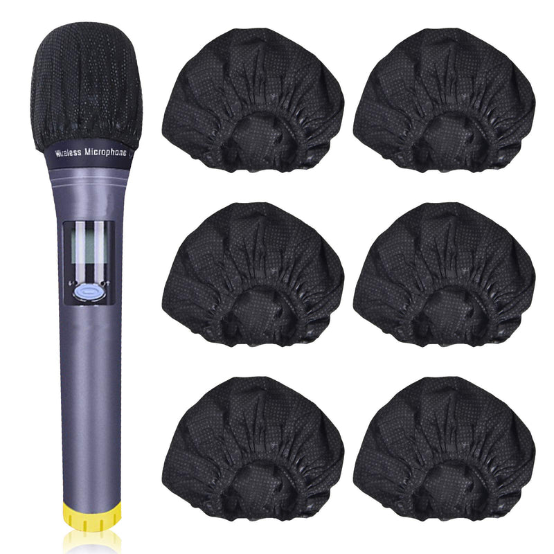  [AUSTRALIA] - BILIONE Disposable Microphone Sanitary Windscreen, 120 Pcs Clean Non-Woven Fabrics Mic Covers, Perfect Replacement for Most Handheld Microphone Black