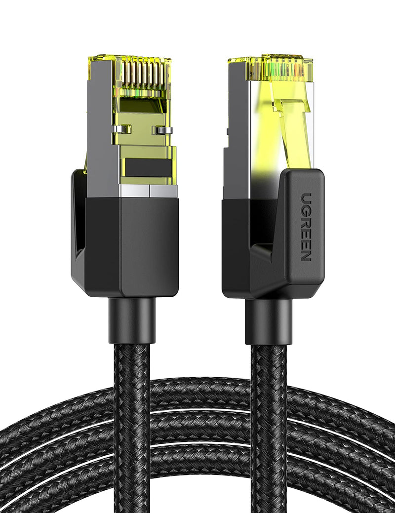  [AUSTRALIA] - UGREEN Cat 7 Ethernet Cable High Speed Braided Internet Cord Cat7 RJ45 Shielded Indoor Heavy Duty LAN Network Cables Compatible for Gaming PC PS5 PS4 PS3 Xbox Modem Router Smart TV 3FT