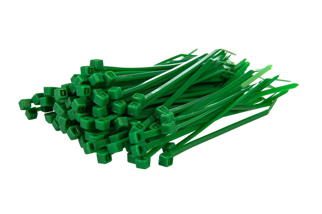  [AUSTRALIA] - GTSE 4 Inch Green Zip Ties, 100 Pack, 18lb Strength, UV Resistant Nylon Small Cable Ties, Self-Locking 4" Tie Wraps 4" (18lb)