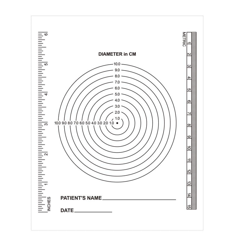  [AUSTRALIA] - Edtape (Pack of 100) Wound Measurement Tools Wound Measuring Bullseye Guide Wound Measuring Ruler Medical Ruler Wound Measuring Tool Device Wound Measure Guide