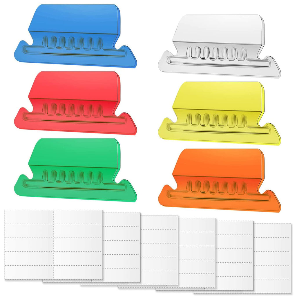  [AUSTRALIA] - AIEX 2 Inch 60 Sets Hanging File Tabs and Inserts, Colorful File Folder Labels Filing Tabs for File Identification, Easy to Read(6 Colors) 6 Colors