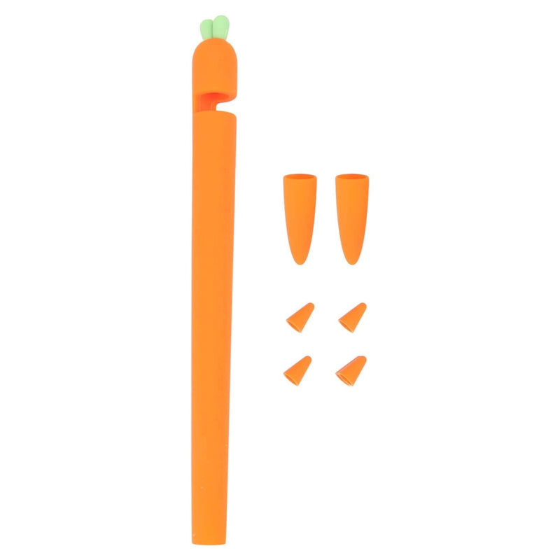 Hemobllo Case Compatible for Apple Pencil - Carrot Shaped Stylus Sleeve Cover Anti-Slip Case Touch Screen Pen Silicone Sleeve Holder Protective Skin Cover Compatible with Apple Pencil 1 (Orange) 1st Generation Orange - LeoForward Australia