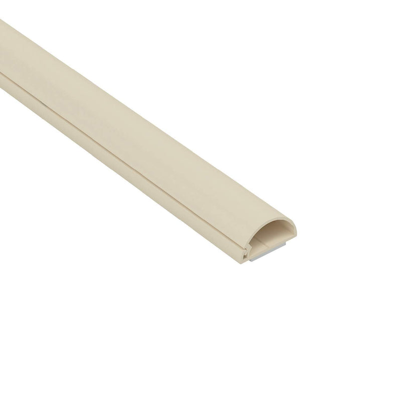  [AUSTRALIA] - D-Line Cord Cover Beige, 39" One-Piece Half Round Cable Raceway, Self-Adhesive Cord Hider, Wire Covers for Cords, Electrical Cord Management - 0.78" (W) x 0.39" (H) x 39" Length Small