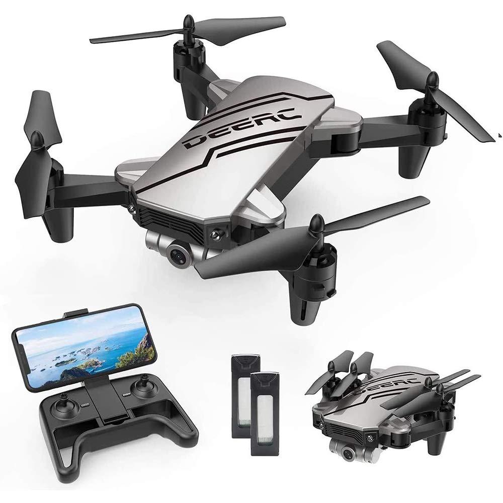  [AUSTRALIA] - DEERC D20 Mini Drone for Kids with 720P HD FPV Camera Remote Control Toys Gifts for Boys Girls with Altitude Hold, Headless Mode, One Key Start Speed Adjustment, 3D Flips 2 Batteries, Silver