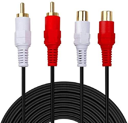 2 RCA Cable,Gold Plated 2 RCA Male to Female Stereo Audio Extension Cable (3m) - LeoForward Australia