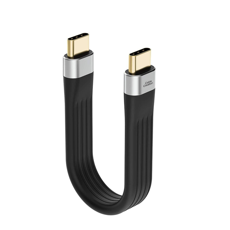 CableCreation Short USB C Cable 5inches 60W PD Fast Charging Cable USB 3.1 Type C FPC Design 10Gbps USB C to C Portable Short USB C Cord for Power Bank S21/S20 USB C Thunderbolt 3 Device 0.4FT Black - LeoForward Australia