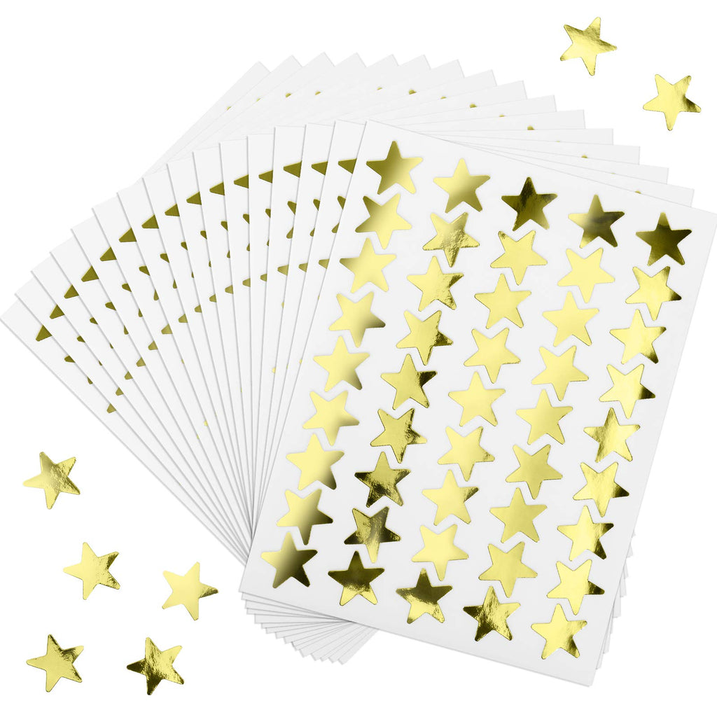  [AUSTRALIA] - 100 Sheets 4500 Counts Reward Star Stickers Foil Star Stickers Labels for Home, School, Bar, DIY and Office Decoration (Gold) Gold