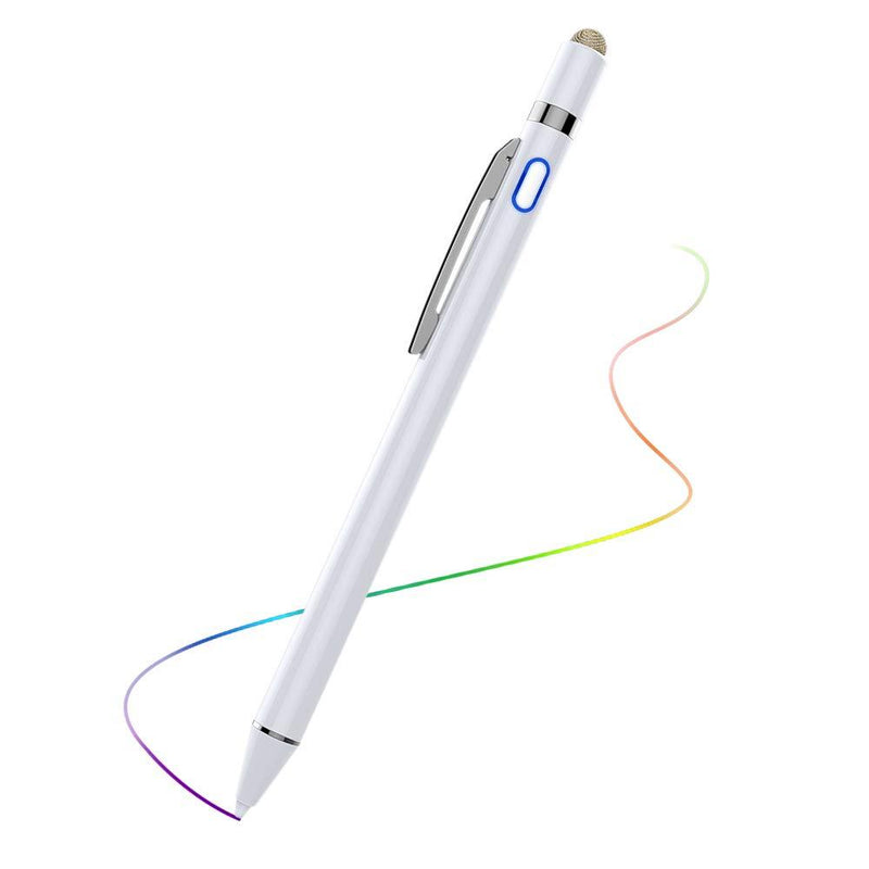 MoKo Active Stylus Pen with Palm Rejection 2 in 1 Rechargeable Digital Pencil fit Apple 2021 iPad Pro 11/12.9 Inch (2018-2021), iPad 8th Gen, iPad Air 4th/Air 3rd, iPad Mini 5th, iPad 6/7th - White - LeoForward Australia