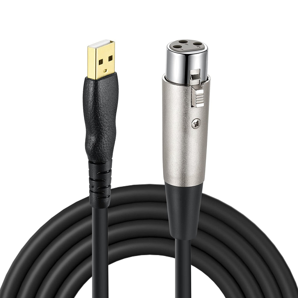  [AUSTRALIA] - Microphone to USB Cable, EBXYA USB to XLR Cable 10FT USB to Male XLR 3 Pin USB Mic Cord Studio Audio Cable Adapter for Microphones Recording