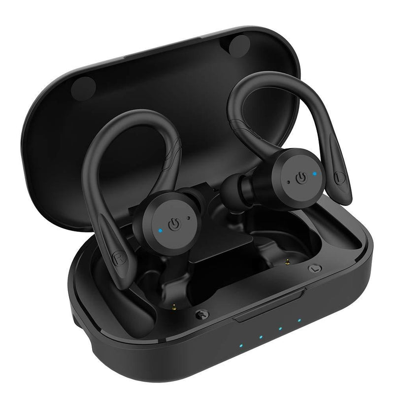  [AUSTRALIA] - APEKX Bluetooth Headphones True Wireless Earbuds with Charging Case IPX7 Waterproof Stereo Sound Earphones Built-in Mic in-Ear Headsets Deep Bass for Sport Running Black