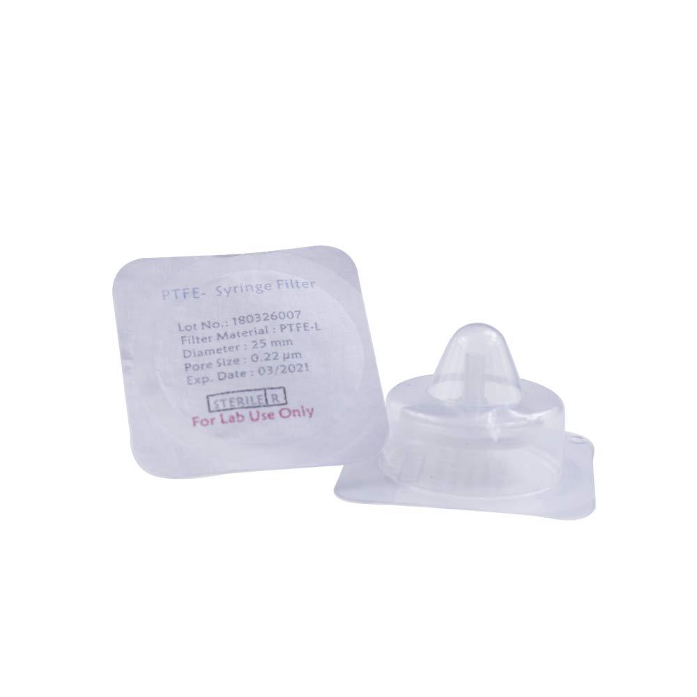 Sterile Syringe Filter PTFE Hydrophilic Filtration 0.22um Pore Size, 25mm Membrane Diameter Sterile PTFE Membrane Individually Packed 20/pk by Labfil 25mm 0.22um - LeoForward Australia