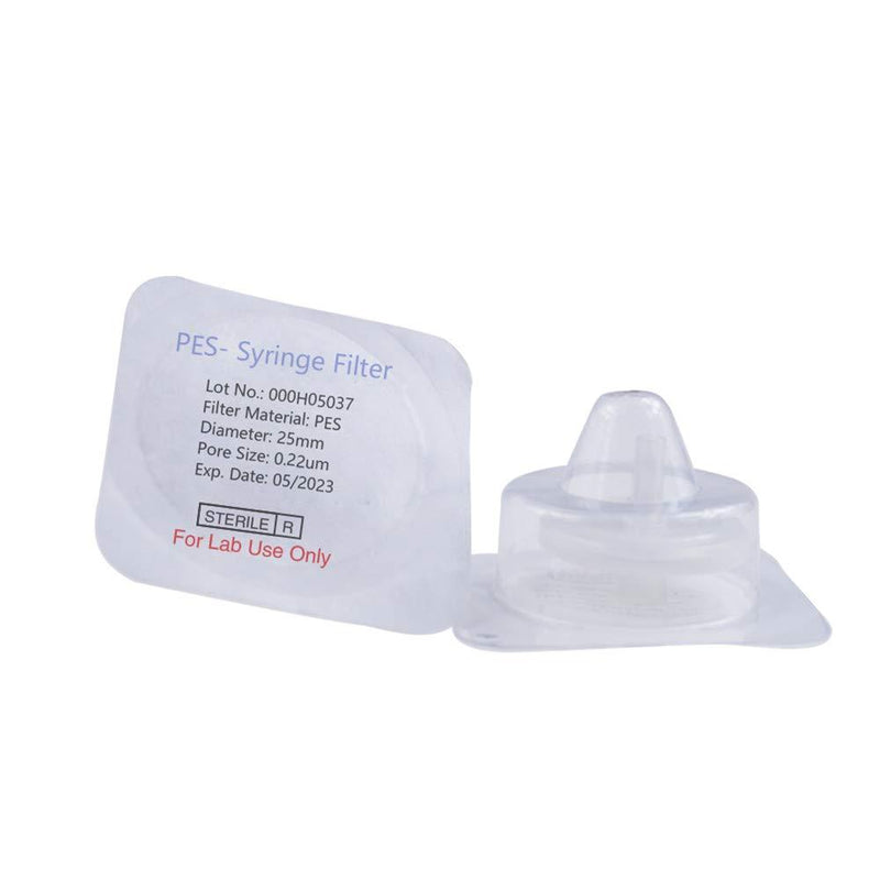 Sterile Syringe Filter PES Hydrophilic Filtration 0.22um Pore Size, 25mm Membrane Diameter Sterile PES Membrane Individually Packed 20/pk by Labfil 25mm 0.22um - LeoForward Australia