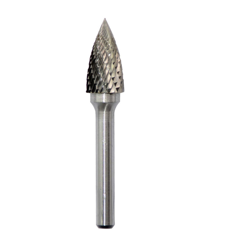 SG-5 Tungsten Carbide Burr Rotary File Pointed Tree Shape Double Cut with 1/4''Shank for Die Grinder Drill Bit - LeoForward Australia