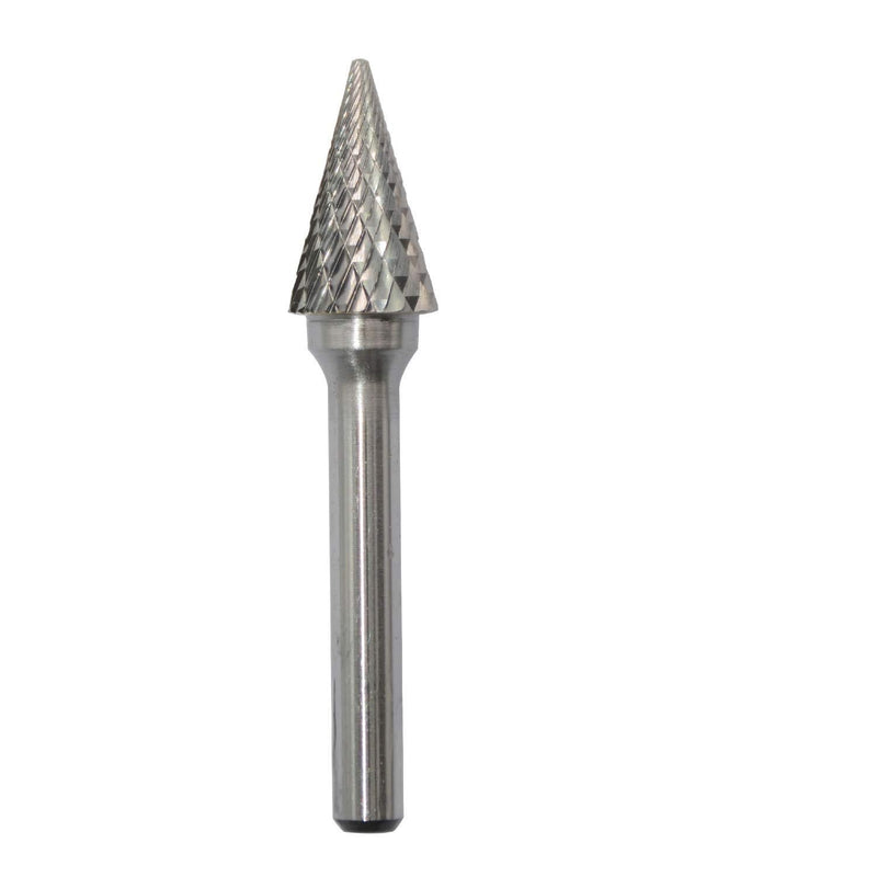 SM-5 Tungsten Carbide Burr Rotary File 25 Degree Pointed Cone Shape Double Cut with 1/4''Shank for Die Grinder Drill Bit - LeoForward Australia