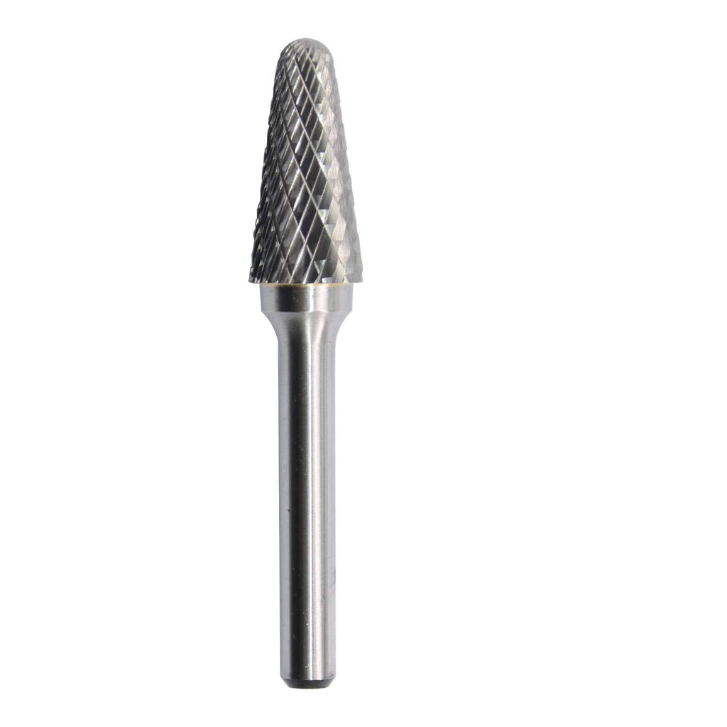 SL-4 Tungsten Carbide Burr Rotary File Taper Shape with Radius End Double Cut with 1/4"Shank for Die Grinder Drill Bit - LeoForward Australia