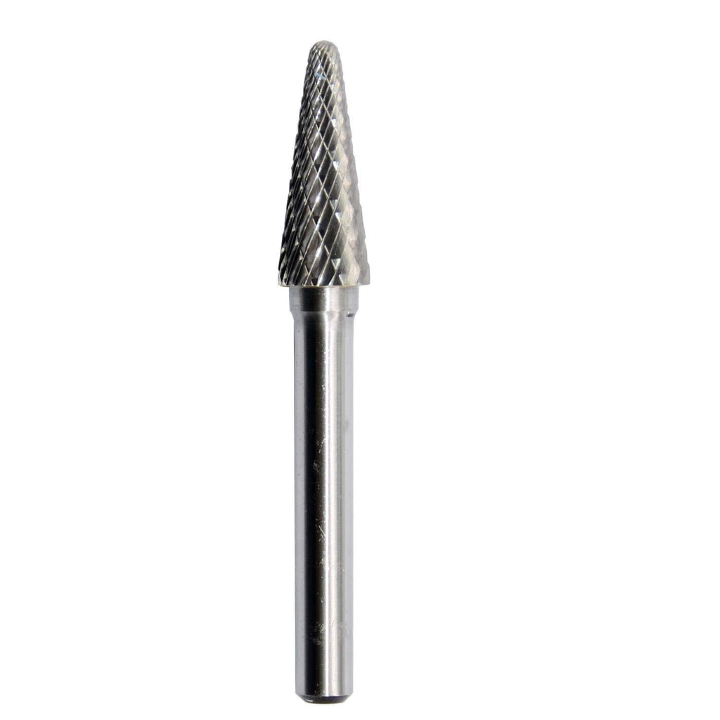 SL-3 Tungsten Carbide Burr Rotary File Taper Shape with Radius End Double Cut with 1/4"Shank for Die Grinder Drill Bit - LeoForward Australia