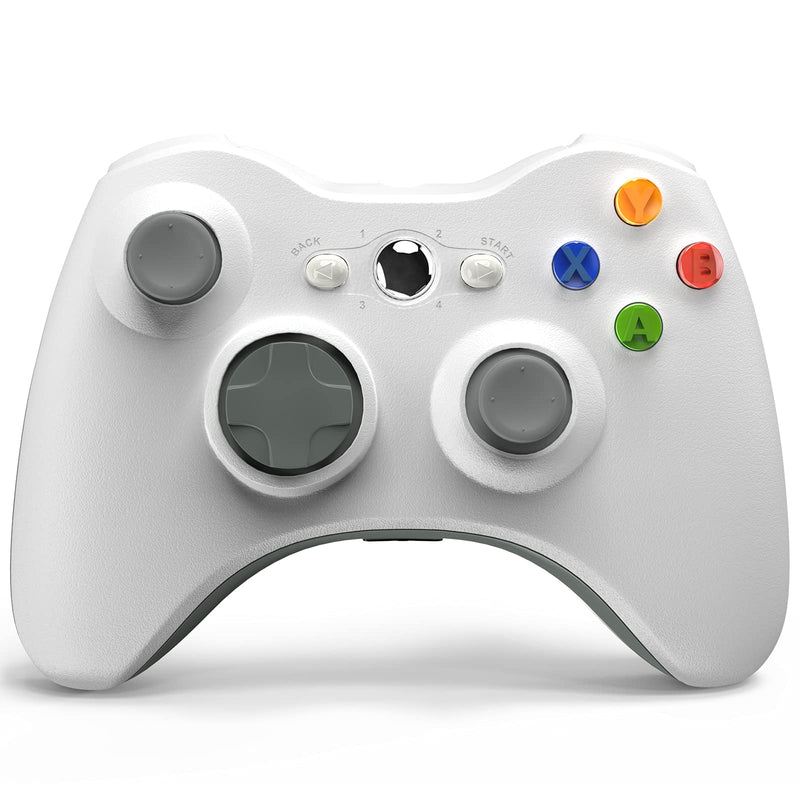  [AUSTRALIA] - Wireless Controller for Xbox 360, YAEYE 2.4GHZ Gamepad Joystick Wireless Controller Compatible with Xbox 360 and PC Windows 7,8,10 with Receiver (White) White