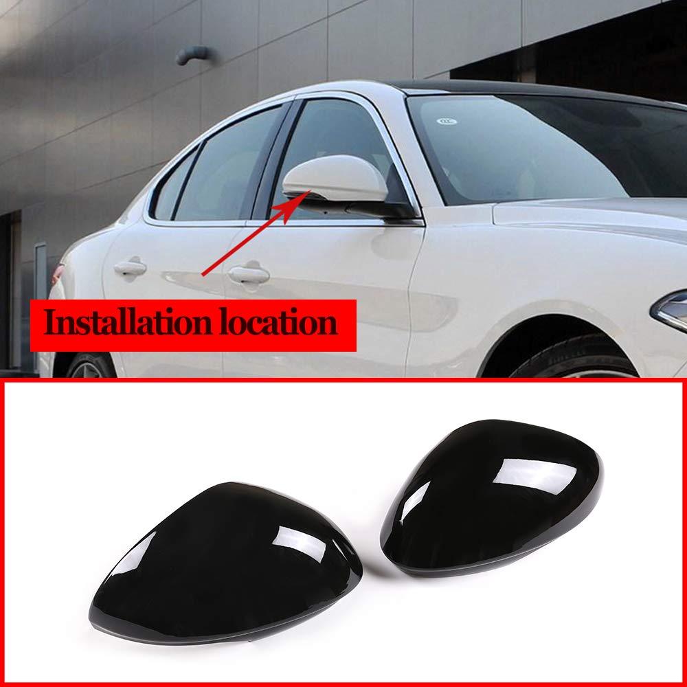 For Alfa Romeo Giulia 2017 2018 Car ABS Exterior Rearview Mirror Decoration Cover Trim Accessories (Glossy black) Glossy black - LeoForward Australia