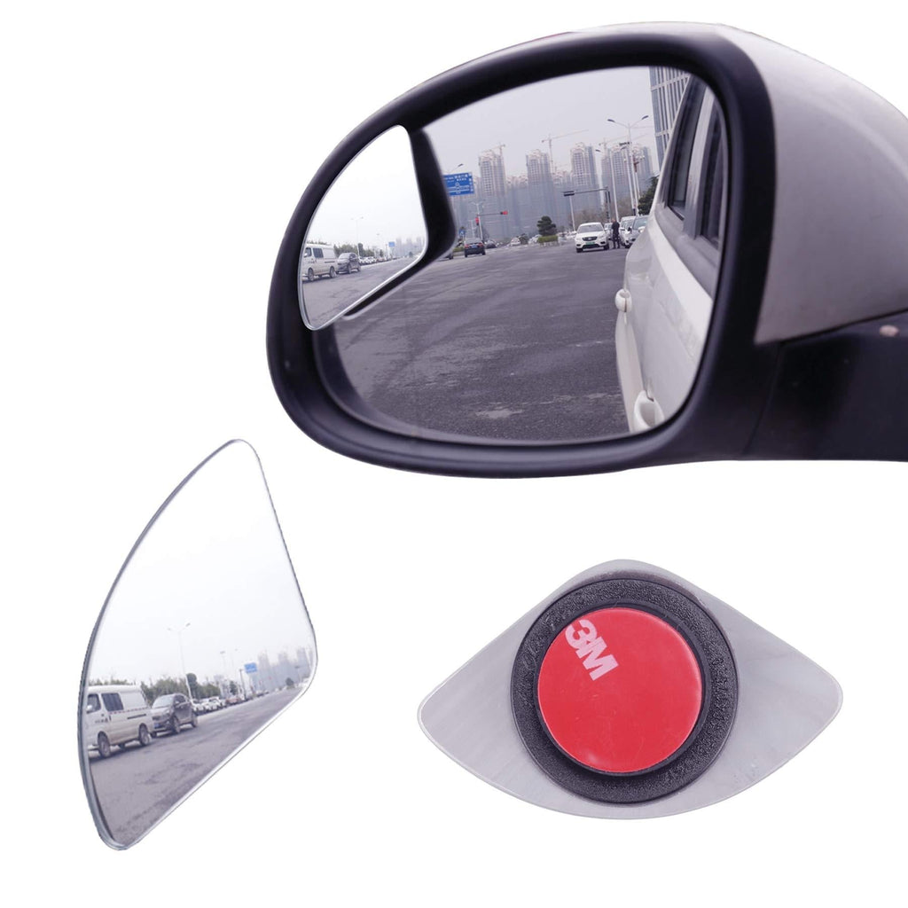  [AUSTRALIA] - LivTee Blind Spot Mirror，Newest Fan Shaped HD Glass Frameless Convex Rear View Mirror with wide angle Adjustable Stick for Cars SUV and Trucks, Pack of 2