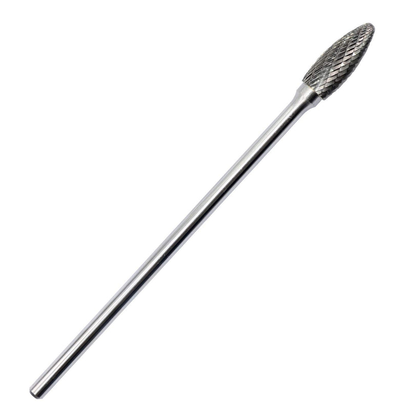 SE-5L6 Tungsten Carbide Burr Lengthened Rotary File Oval Egg Shape Double Cut with 1/4''Shank for Die Grinder Drill Bit - LeoForward Australia