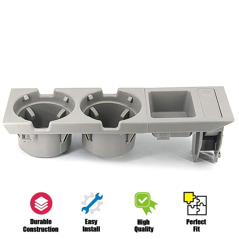 USTAR Cup Holder for BMW E46 3 Series 1998-2005 Fit Front Center Console Replace 51168217953 (Gray) Gray - LeoForward Australia