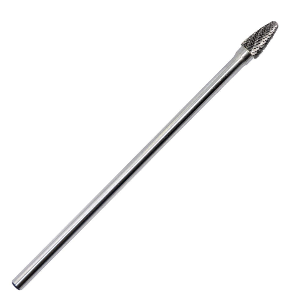 SF-3L6 Tungsten Carbide Burr Lengthened Rotary File Tree Shape Radius End Shape Double Cut for Die Grinder Drill Bits 1/4'' Inch Diameter of Shank and 3/8'' Diameter of Cutter 3/4'' Cutter Length - LeoForward Australia