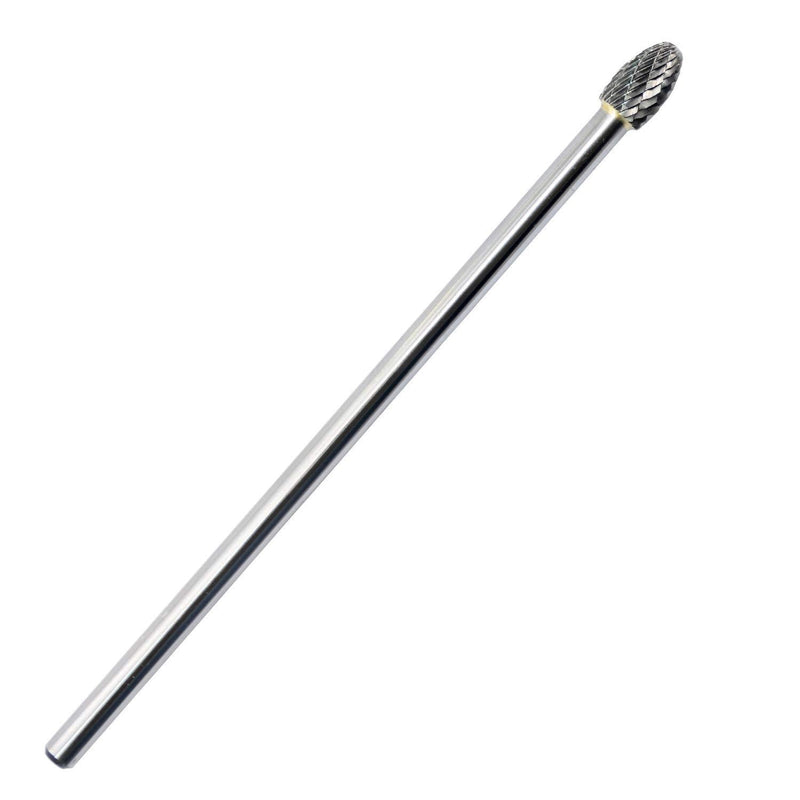 SE-3L6 Tungsten Carbide Burr Lengthened Rotary File Oval Egg Shape Double Cut with 1/4''Shank for Die Grinder Drill Bit - LeoForward Australia