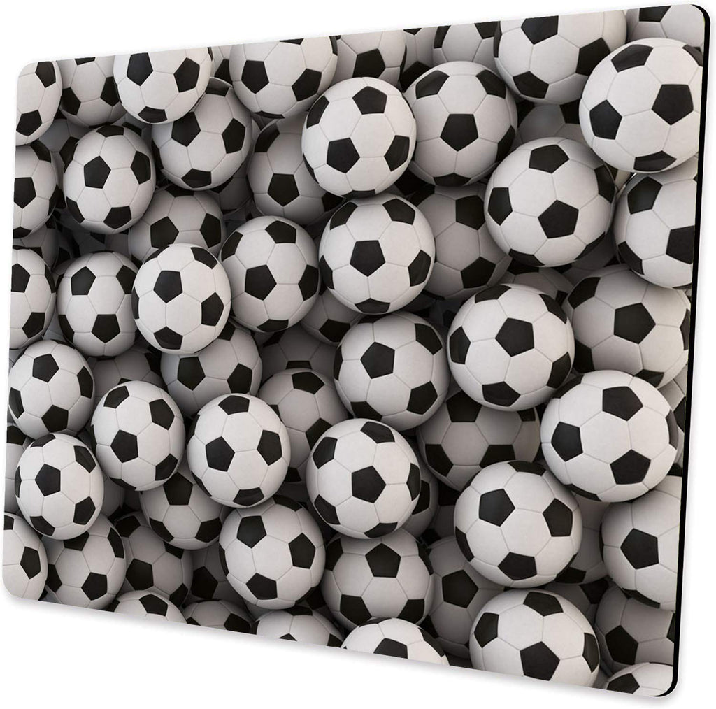  [AUSTRALIA] - TianChen Mouse Pad, Soccer Themed Pattern ,Standard Size Rectangle Non-Slip Rubber Mousepad, Black and White Football art-14