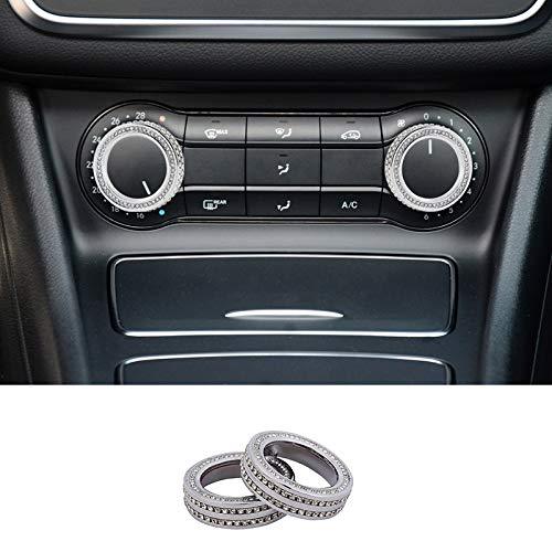 TopDall Bling Climate Control AC Button Crystal Accessory Interior Knob Cover for Mercedes Benz Small Silver - LeoForward Australia