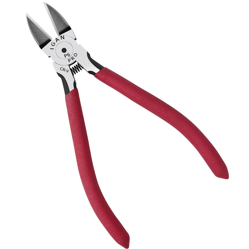  [AUSTRALIA] - IGAN-P6 Wire Flush Cutters, 6-inch Ultra Sharp & Powerful Side Cutter Clippers with Longer Flush Cutting Edge, Ideal Wire Snips for Crafting, Floral, Electrical & Any Clean Cut Needs Pack 1
