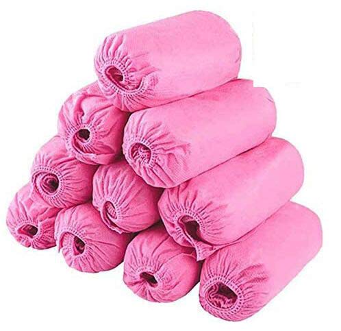 [AUSTRALIA] - Disposable Shoe Covers 100PCS Non-Slip Durable Indoor Boot Overshoes Protector Thicked Non-Woven Shoe Covers for Carpet Floor Protection Construction Offices One Size Fits All (Pink) Pink