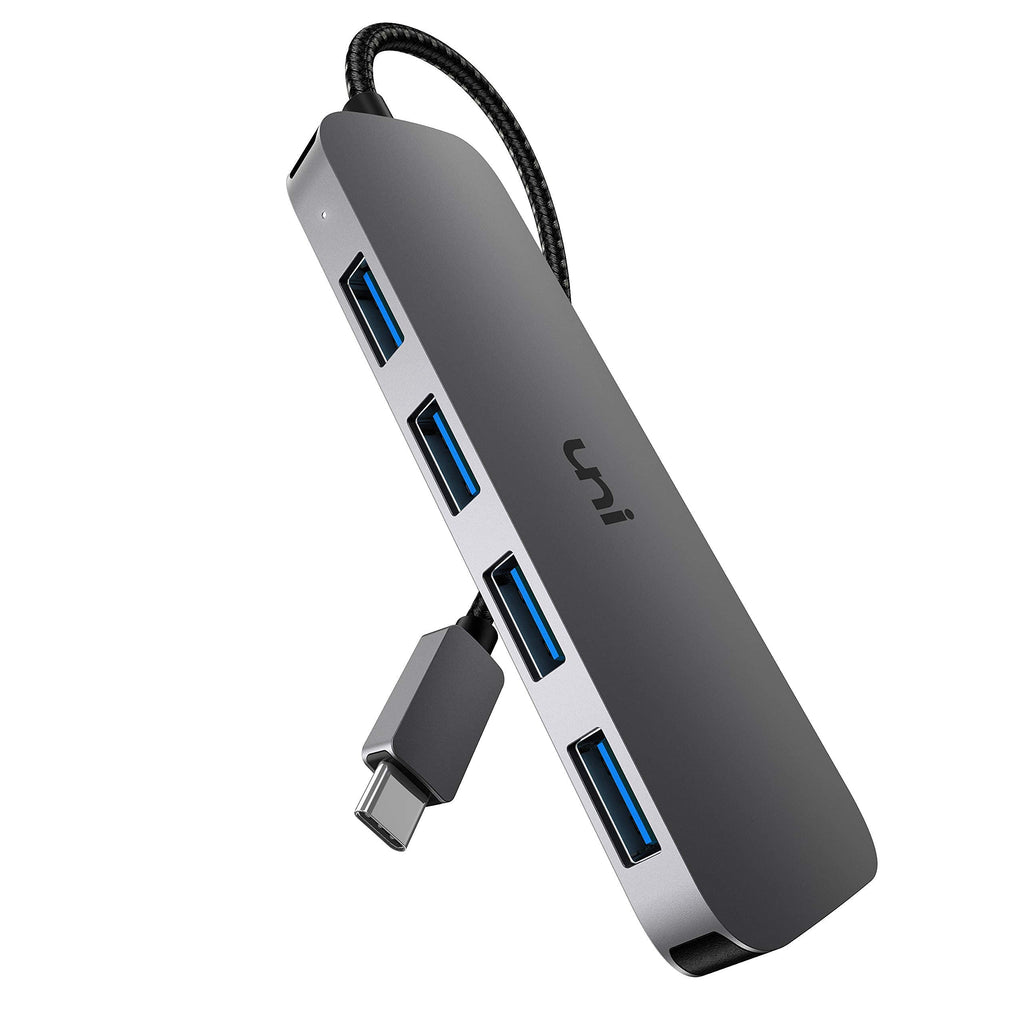 uni USB C to USB Hub 4 Ports, Aluminum USB Type C to USB Adapter with 4 USB 3.0 Ports, Thunderbolt 3 to Multiport USB 3.0 Hub Adapter for MacBook Pro/Air 2020/2019, iPad Pro, Dell, Chromebook and more 0.6FT Grey - LeoForward Australia