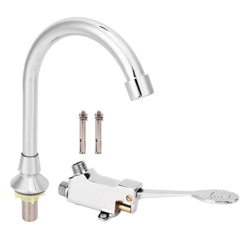 Yosoo123 Faucet with Foot Pedal Accessories, Valve Bathroom Basin Faucet Set Laboratory Foot Pedal Faucet Home Sink Water Tap Kit - LeoForward Australia