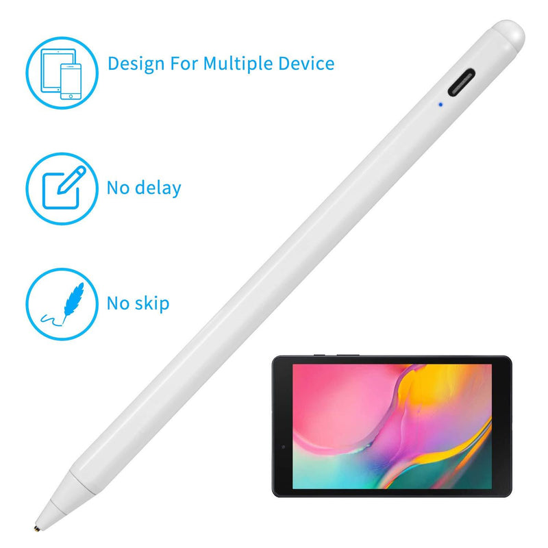 Active Stylus Pen for Samsung Galaxy Tab A 10.5"/10.1"/8" Pencil,Type-C Charge Digital Pencil with 1.5mm Ultra Fine Tip Stylist Pens for Samsung Galaxy Tab A 10.5"/10.1"/8",Good at Drawing,White - LeoForward Australia