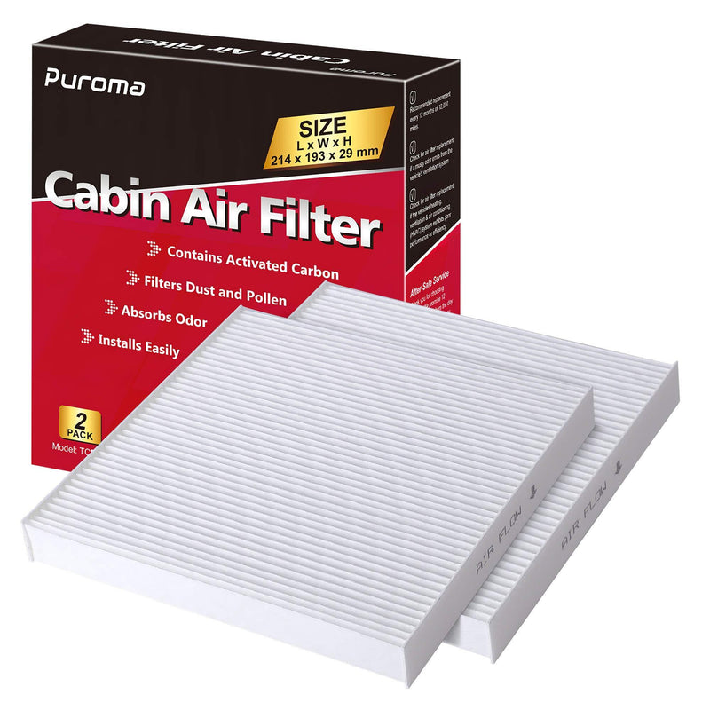 Puroma 2 Pack Cabin Air Filter with Multiple Fiber Layers Replacement for CP285, CF10285, Toyota 2005-2018, Scion 2008-2016, Lexus 2006-2017, Land Rover 2015-2016 - LeoForward Australia